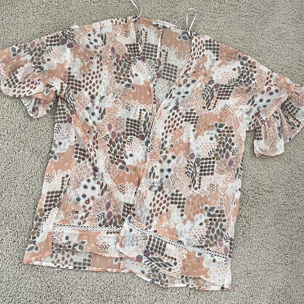 Love Tree peach paisley cardi shaw